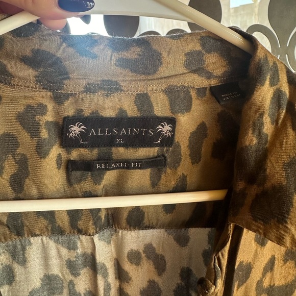 All saints button down shirt! XL Leopard print - Picture 2 of 3
